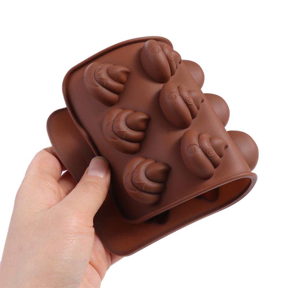 Smile Face Pig Shaped Poop Silicone Mold 15 Grids Candle Mold Mini Poop Chocolate Mold  Cookies