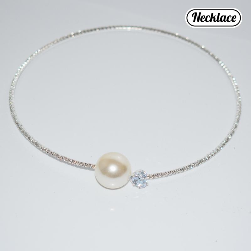 Voll Diamant Und Große Und Kleine Perle Offener Kragen Für Damen Japanische Und Koreanische Persönlichkeit Halsband Schlüsselbeinkette