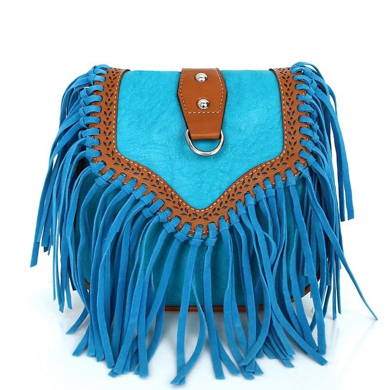 Elegant Bohemian Tassel Crossbody Bag For Women Stylish Vintage Pu Shoulder Bag