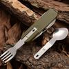 Multifunctional Outdoor Tableware Stainless Steel Foldable Fork Spoon Knife Picnic Camping Hiking Travelling Dinnerware