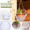 Vaso da Pianta Trasparente in Plastica da 10 Pollici Sottovaso Cesto Sospeso Vassoio Raccogli Gocce Portapiante da Giardino Forma Rotonda Plastica Resistente
