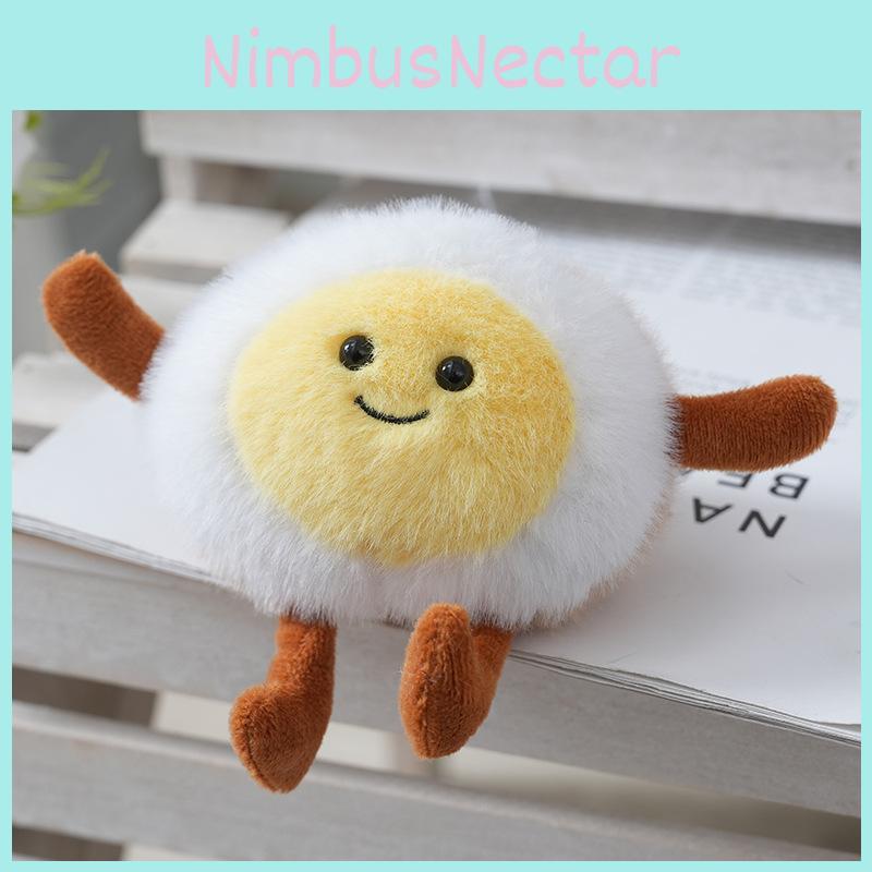 Adorable Cute Egg Waffle Plush Toy Keychain Perfect For Bag Decoration Gift