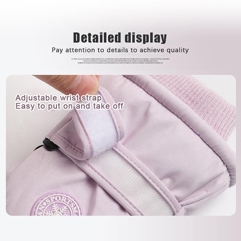Winter Unisex Snowboard Ski Gloves Pu Leather Non-Slip Touch Screen Waterproof Motorcycle Cycling Fleece Warm Snow Gloves