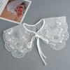 Korean Summer Floral Embroider Fake Collar Neck Guard Scarf Female Shoulder Wraps Cape Removable Shirt Detachable Collar