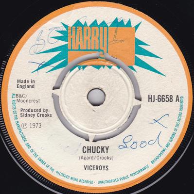 7inch Record VICEROYS - Chucky HJ6658 Harry J Records 1973 UK Reggae, Ska & Dub Used