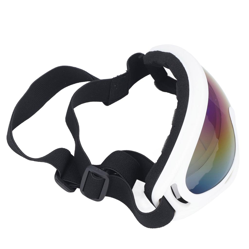 Okulary przeciwsłoneczne dla psa Ochrona UV Wiatroodporne Ochrona oczu Kolorowe soczewki Duże gogle dla psa Okulary 3004 Biała oprawka