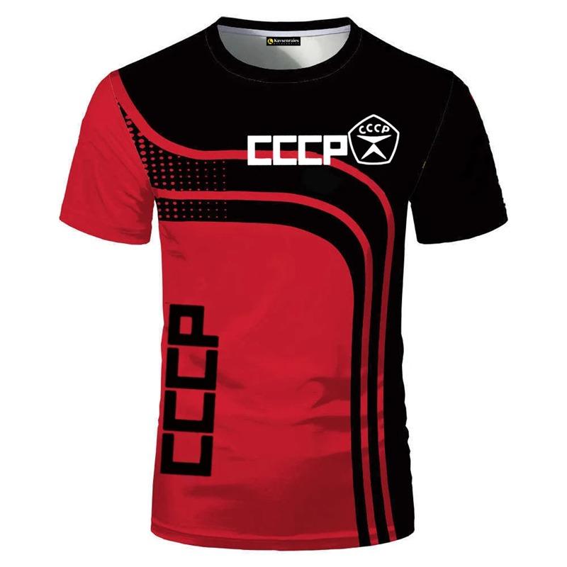 Russia Men's T-shirt Summer Casual Round Collar Russian Flag Short-sleeved Tops Tees Men Clothing