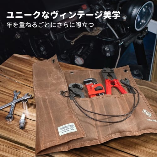 IRONCUBE Tool Roll Case, Tool Roll Pouch, Tool Holder, Tool Bag, Portable Woodworking Tool Storage Bag with 6 Pockets for Organizing Gardening and Han