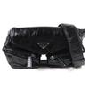 Great Sling Bag Triangle Logo Leather Shoulder Bag Black Mens 2VH174 Used
