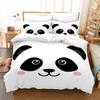 3D Panda Duvet Cover Set King Size Cute Panda Bamboo Bedding Set Black White Bear Polyester Quilt Cover for Boy Kid for Bedroom