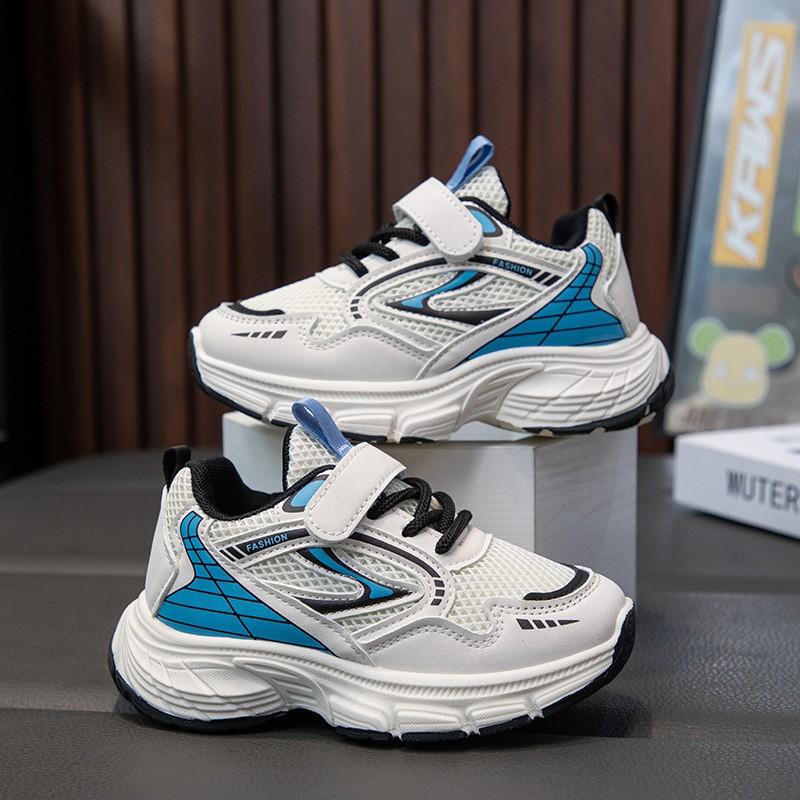 Kids Running Shoes Boys Girls Soft Sole Mesh Casual Sneakers With Hook Loop Closure