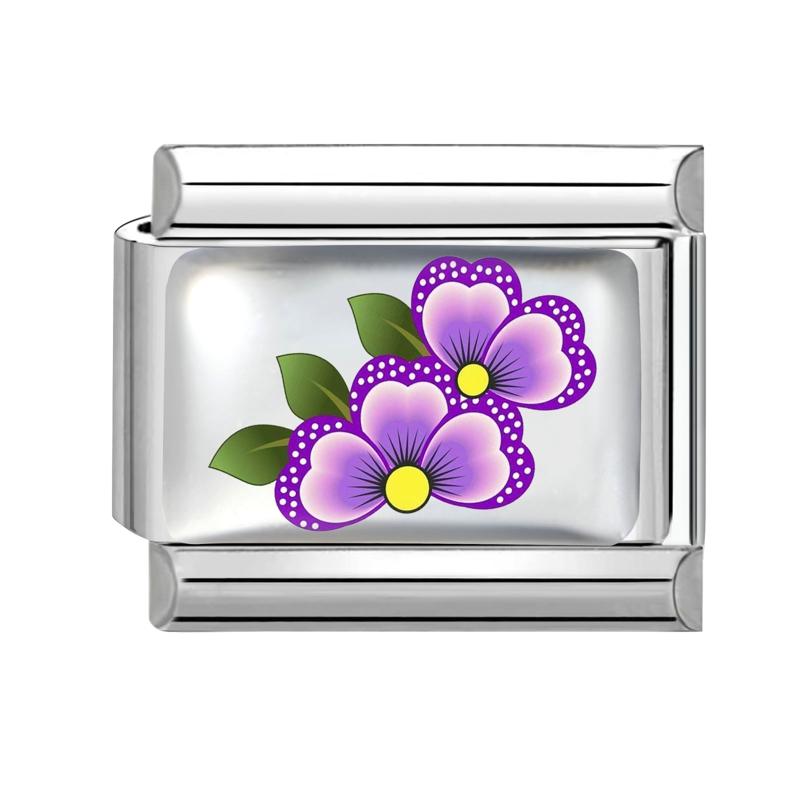 Y2K Dreamy Blue Purple Butterfly Tai Chi Flower Crab Bow Italian Charm Links Fit 9mm Stainless Steel Bracelet DIY Making Jewelry