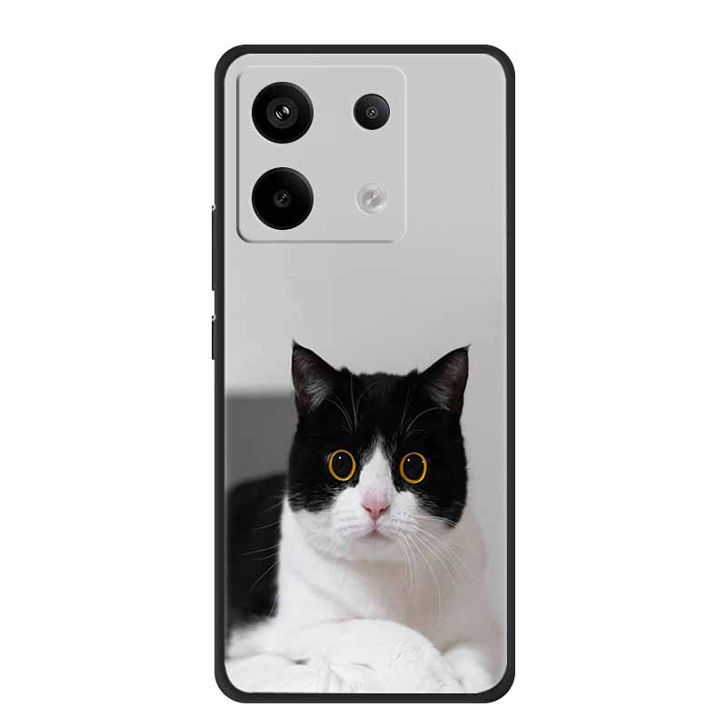 For Redmi Note 13 pro Case Pink Phone Case Fashion Silicone TPU Soft Back Cover Redmi Note 13 Pro Flower Capa 6.67" Cats Coque