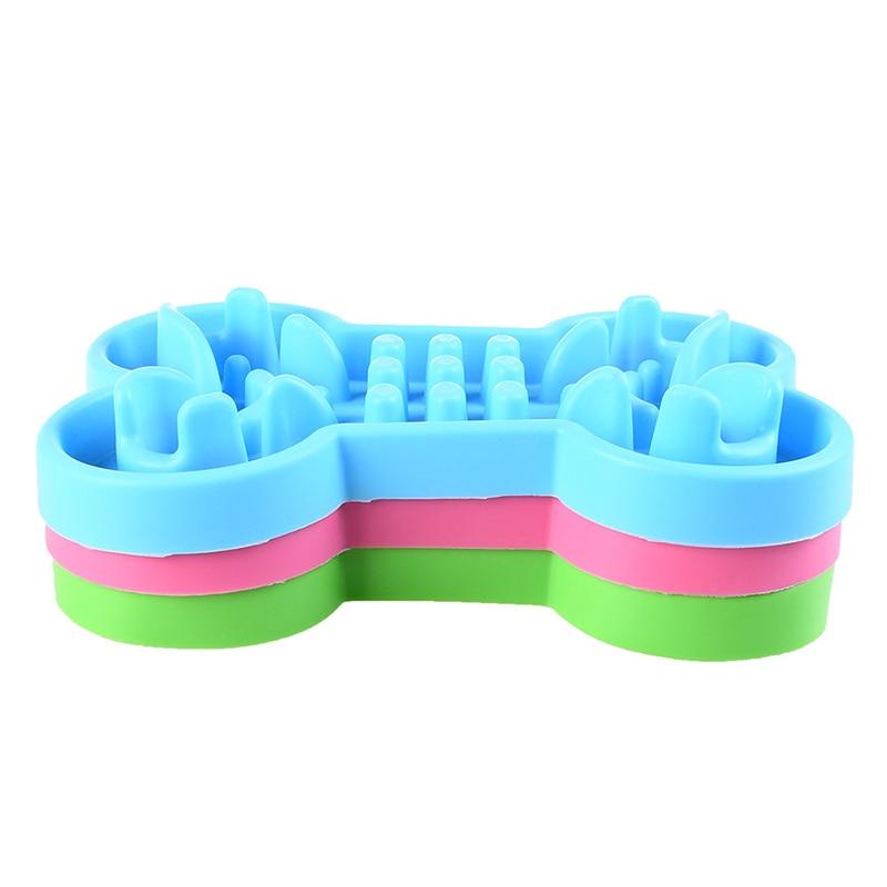 WTEMPO Bone Type Silicone Pet Slow Food Bowl Creative Dog Bowl Cat and Dog Slow Food Anti Choking Basin