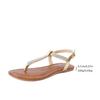 Fashion 2025 Plus Size Summer Women's Thong Sandals Crystal Round Toe Low Heel Buckle Strap Sandals for Outdoor Daily Casual New Shoes
