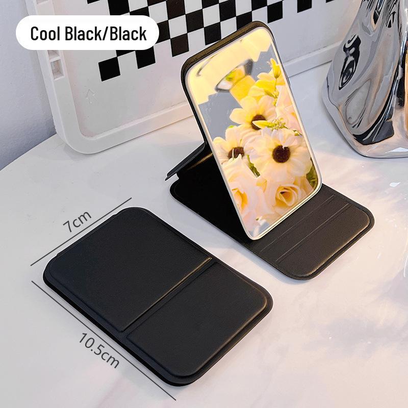 Portable Folding Rose Mirror: Compact HD Double-Sided Makeup Mirror with Flip-Top Design