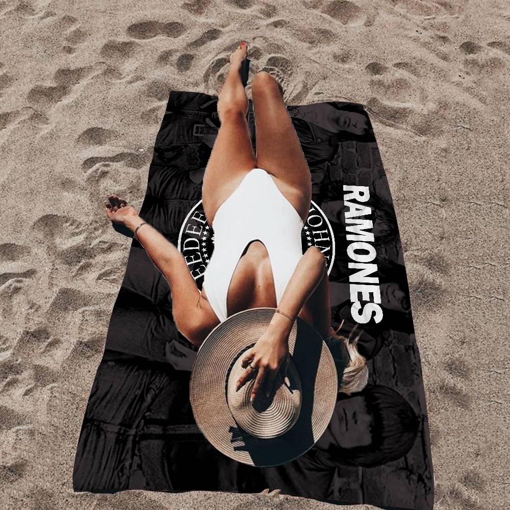 R-ramones Band Microfiber Printed Beach Towel Mountain Climbing Yoga Beach Swimming Running Absorbent Soft Towel
