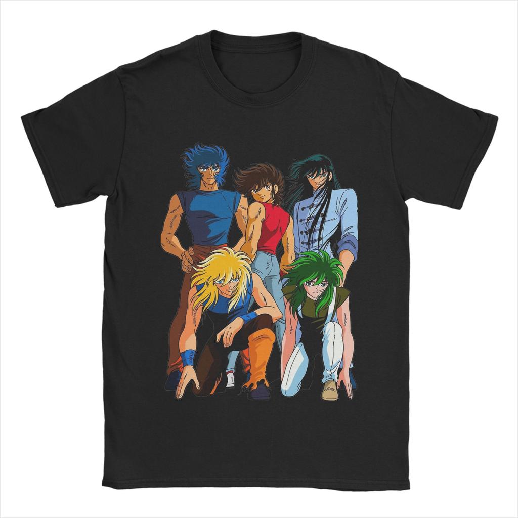 Knights Of The Zodiac Unisex Unisex T Shirts Anime Vintage Tee Shirt Short Sleeve Crewneck Tshirt Cotton Graphic Clothes