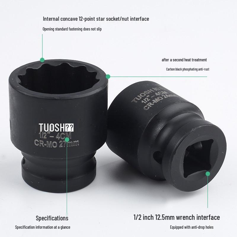 12-Point Star Pneumatic Air Gun Socket 1/2" Drive Quick Wrench Flower-Shaped Head.