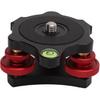 Tripod Head Leveling Base Camera Leveler, Triple Wheel Leveler Bubble Black LP-64 Leveling Base, 3/8” Thread, -5° Angle Adjustment for SLR Camera