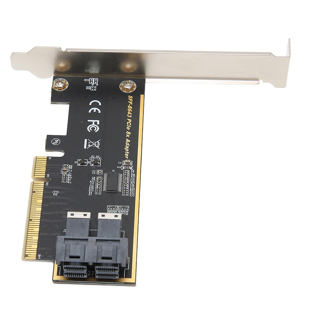 PCIE X8 to U.2 Adapter Card Dual Port SFF 8643 Mini SAS HD 36Pin PCIE Adapter Card for Conventional Desktop