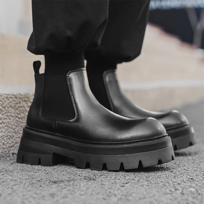 

Ботинки Martin мужские зимние британские ботинки челси флисовые высокие кожаные ботинки модные универсальные ботинки мужские 7367-J 38 чёрный