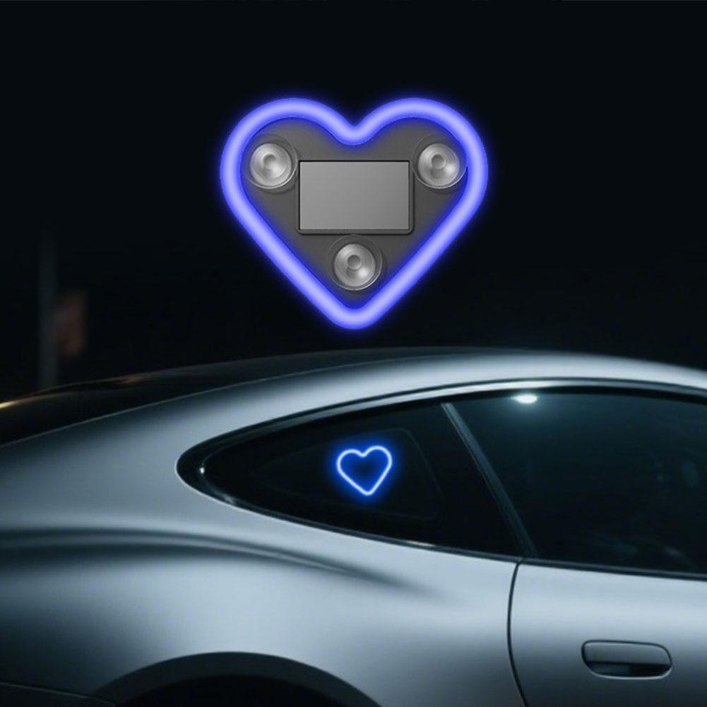 New car solar triangle window heart-shaped light emitting heart-shaped atmosphere light interior wiring free LED atmosphere ligh