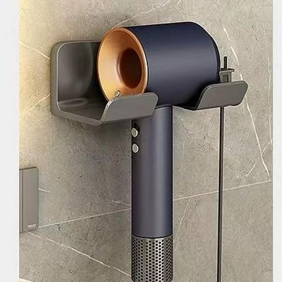Punch-Free Wall-Mounted Bathroom Hair Dryer Storage Rack