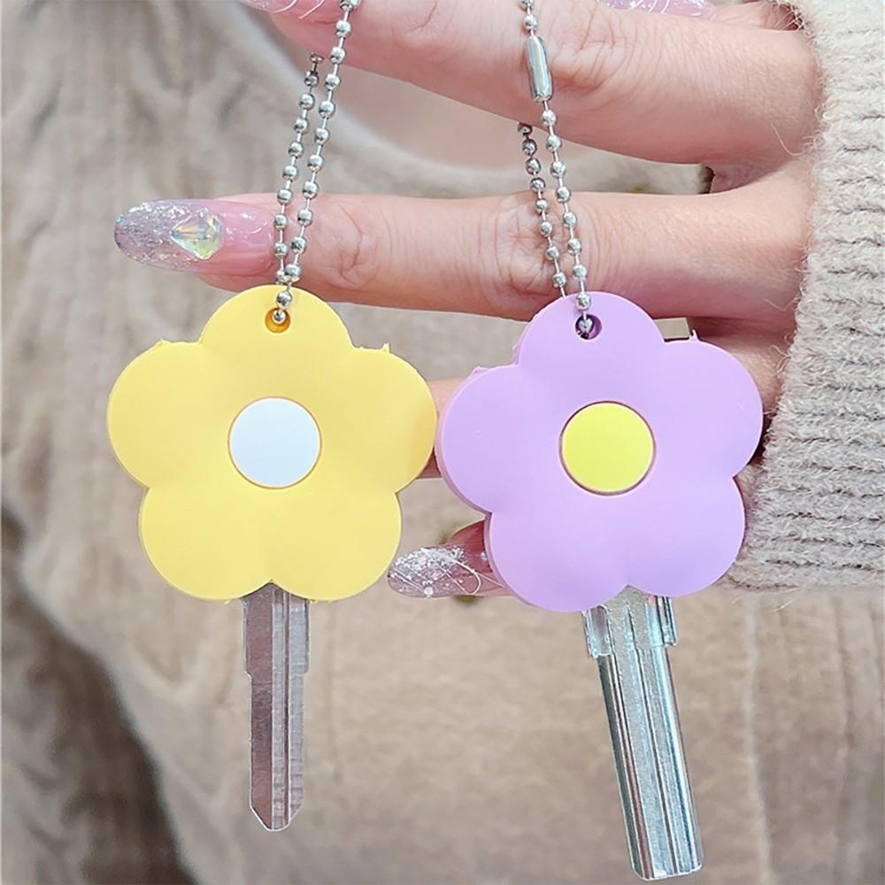 Soft Flower Key Cover Cap Cute Access Card Holder Mini Key Case Earphone Case