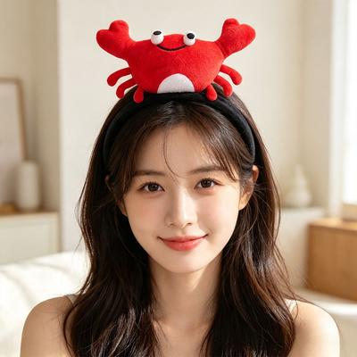 Wash Face Performance Prop Plush Crab Hair Hoop Cartoon Headdress Lobster Headband Female Headwear