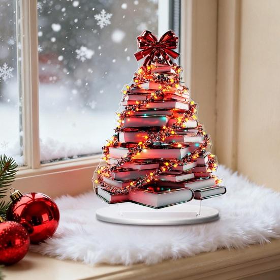 Office Desk Xmas Ornament Cartoon Christmas Coffee Cup House Ornaments, 2D Acrylic Tree Tabletop Unique Holiday Keepsake Decor, Mini Home Decor