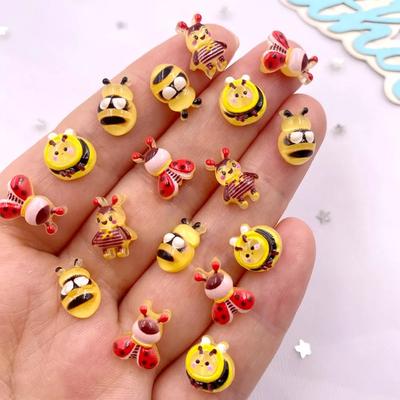 50pcs Resin Glitter Mini Crystal Colorful Cartoon Bee Art Nail Flat Back Rhinestone Applique DIY Wedding Scrapbooks Decor L811 A