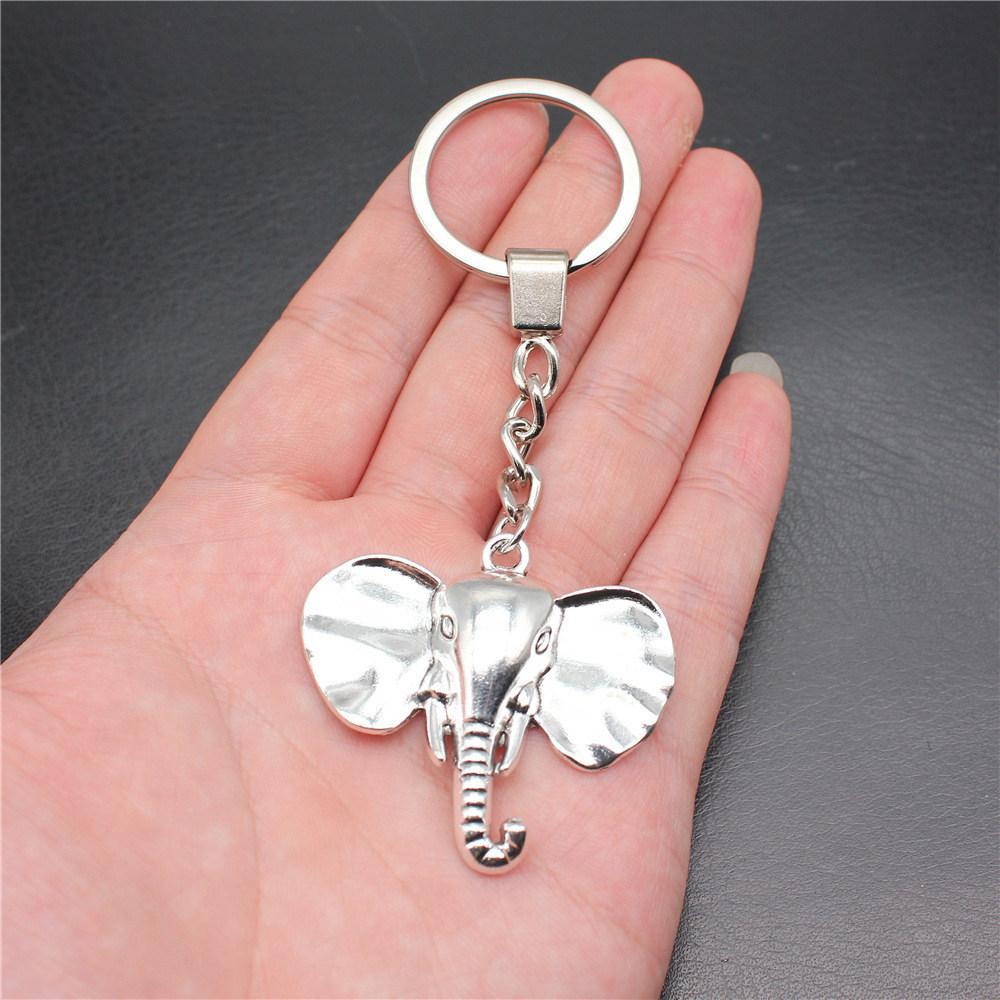 Elephant Horse Animal Duo Pendant Antique Bronze Metal Keychain with 30mm Ring for Students Hot Sale
