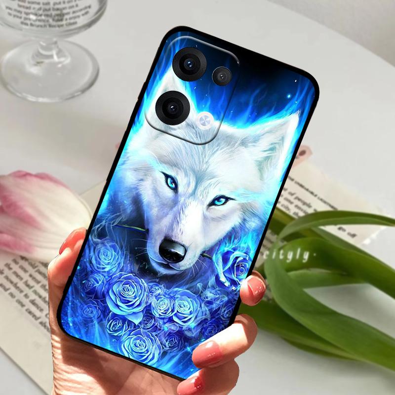 For Oppo Reno13 Pro Case Reno 13 12 5G Cute Animal Soft Silicone TPU Phone Cover For Oppo Reno12 Pro Protection Fundas Phone Bag