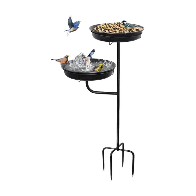 Aged Steel Flexible Bird Water Dish And Bath With Strong Base Perfect For Garden Accent