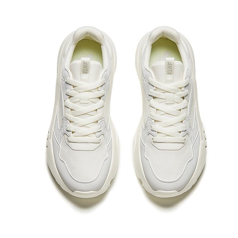 Anta Gravity Fabric Synthetic Leather Comfortable Versatile Breathable Shock Absorbing Wear Resistant Low Top Casual Shoes Women Shoes 922418854-6