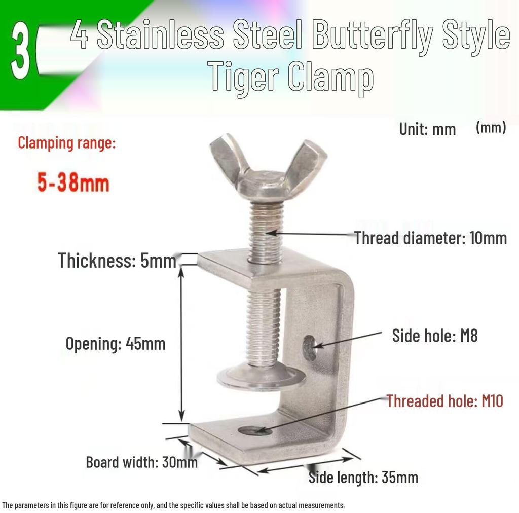 304 Stainless Steel Hand-Tightened U-Type/C-Type Pipe Clamp Fixture