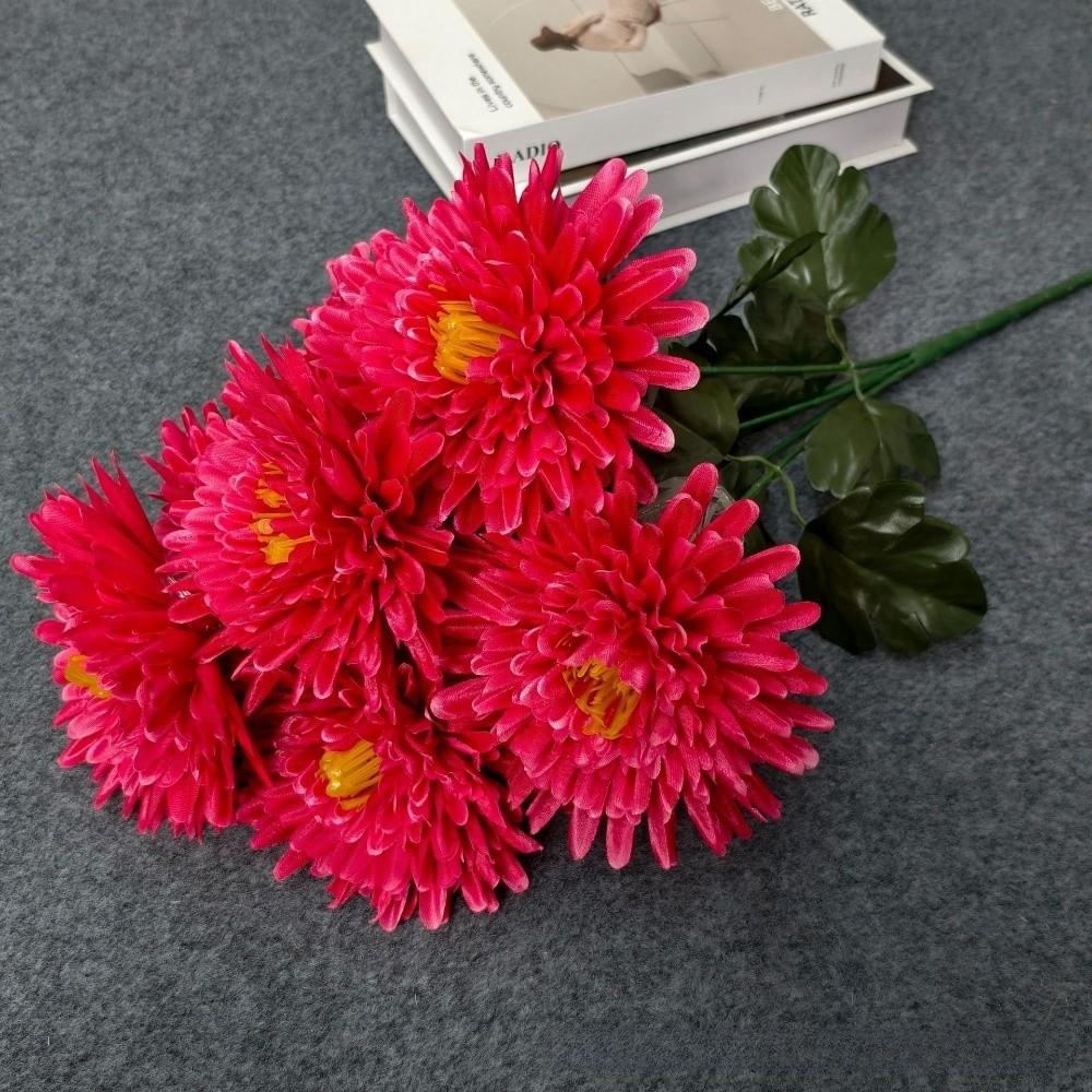 

New 7 Heads Artificial Chrysanthemum Polychrome Large Fake Flower Anti-fading DIY Chrysanthemum Bouquet Home Decor