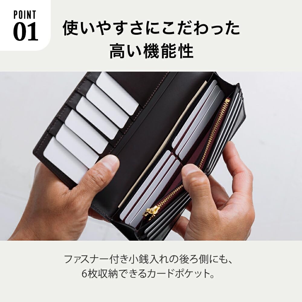 Flying Horse Long Made in Japan with Genuine Cordovan Horsehide Leather Men's Wallet, (Black)