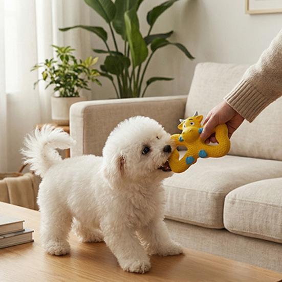 Squeaky Monkey Dog Toy Latex Monkey Shape Puppy Chew Toy Interactive Dog Teething Toy for Aggressive Chewers Teeth Cleaning Tug-of-War