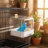 Space Saving Parakeet Bathtub Transparent Bird Cage Feeder  Bird Cage Accessories