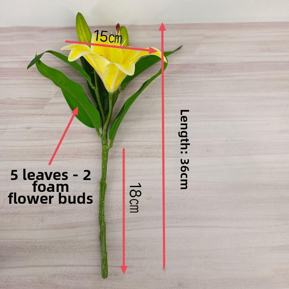 with 1pc Flowers and 2pcs Bud Artificial Lily Flower 36*15cm Fake Flowers  Home Decoration