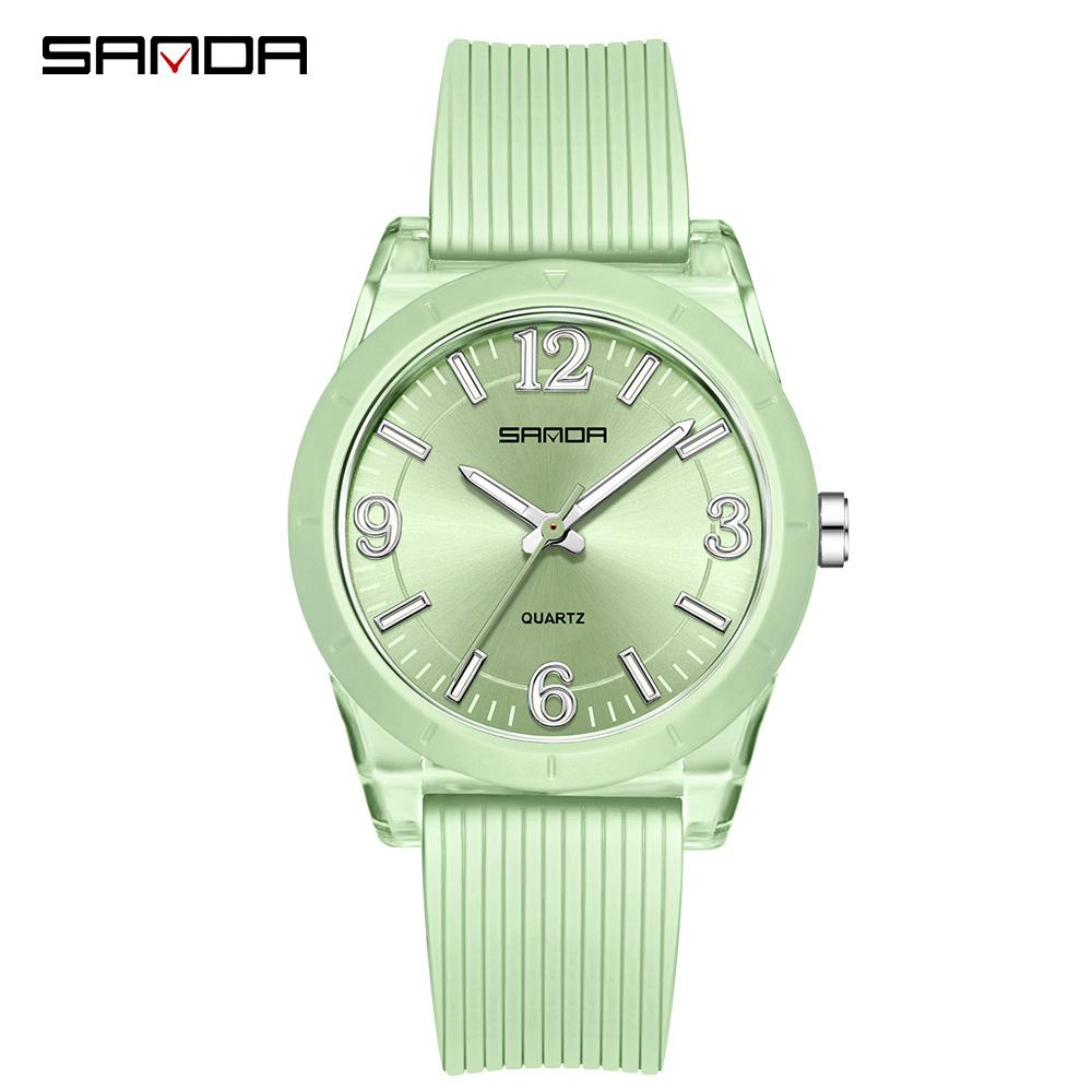 SANDA Top Brand 6277 Transparent Case Children's Quartz Watch Waterproof Night Light Leisure Student Quartz Watch