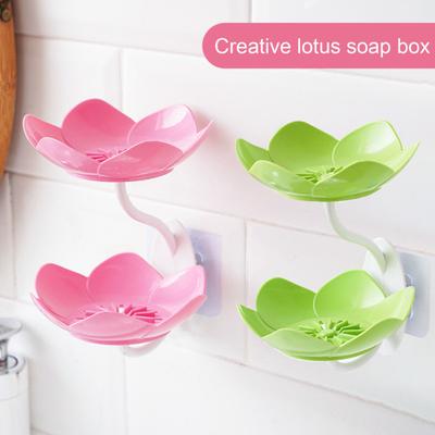 Bathroom Soap Dish Self Draining Removable Double Layer Suction Cup Wall Mounted