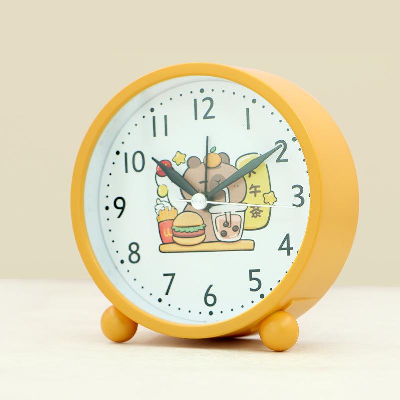 Creative Children's Alarm Clock Cartoon Card Tired Bara Animal Student Boy and Girl Desktop Clock Gift Desktop Small Watch