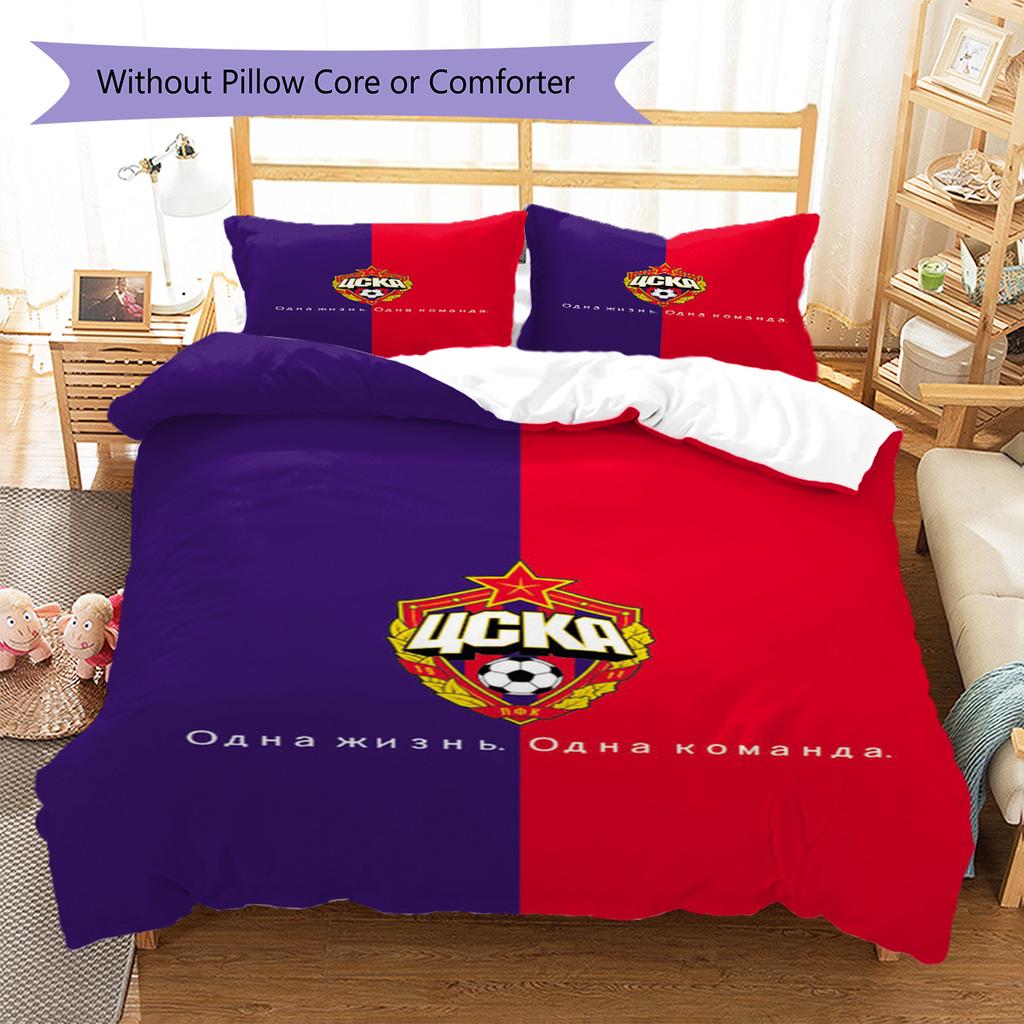 CSKA Moscow Pattern Bedding Set Quilt Cover Pillowcase Home Decor Gift (1 * duvet cover + 2 * pillowcase, without core)