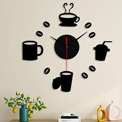 Ceas de perete fără cadru DIY Autocolant pentru suprafață cu oglindă 3D Home Office Decor