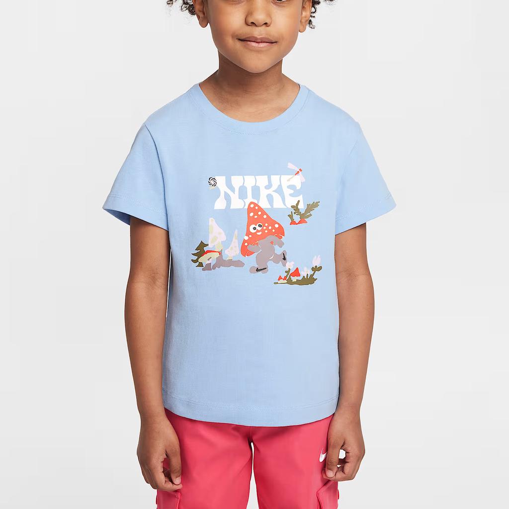 Nike T-Shirt Ringlet Cotton Comfortable Soft Skin-Friendly Short Sleeve Kids Tops Heart-Blue IM4496-422