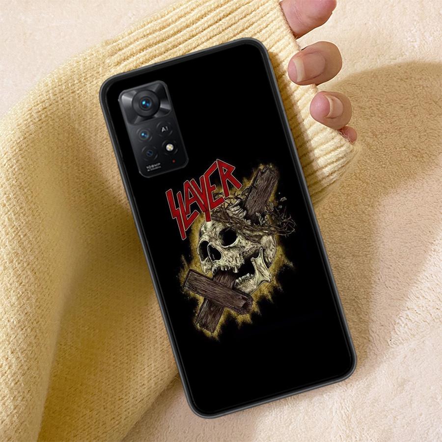 Slayer Heavy Metal Rock Band Phone Case For Redmi Note 13 14 15 Pro Plus 12 13C 12C 15C 9 10 10C 9T 9C 9A TPU Soft Cover Clear C