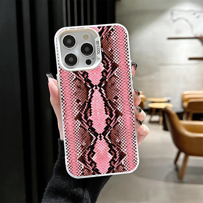 

Fashion Snake Skin Pattern Soft Phone Case for iPhone 15 16 17 Pro Max 17Air 16E 14 Plus 13 12 Mini Shockproof Cover Back Shell iPhone 14 ProMax